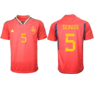Spanien Sergio Busquets #5 Hemmakläder VM 2022 Kortärmad